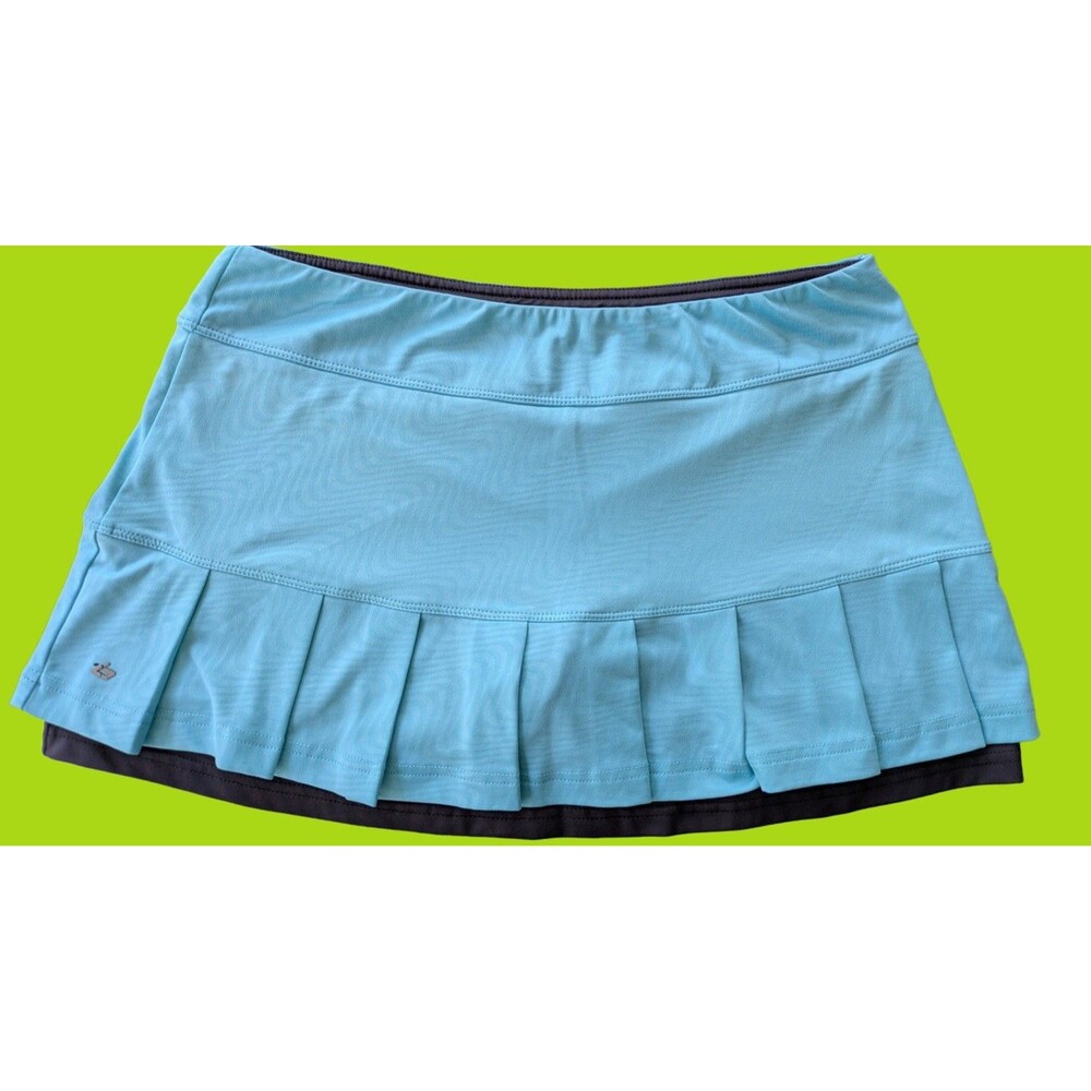 Bolle Tennis Pickleball Golf Skort Peacock Blue Black Trim Size L